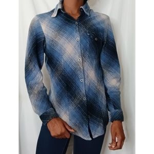 Harley Davidson Blue Plaid Button Up